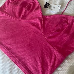 pink crop top